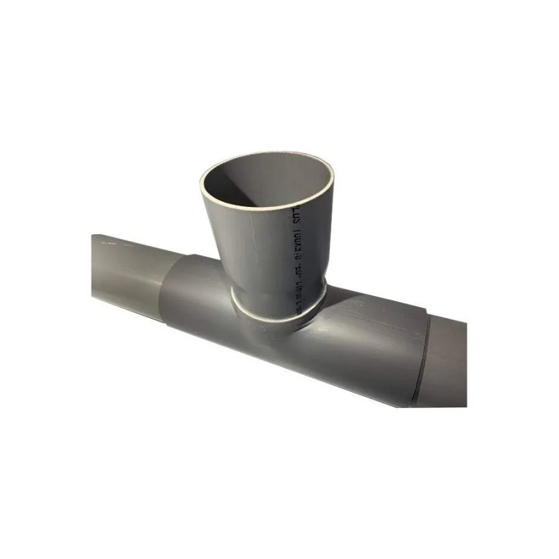 Aftakzadel PVC 250x125 mm op 90 graden, lengte 30cm Aftakzadel PVC 250x125 mm op 90 graden, lengte 30cm