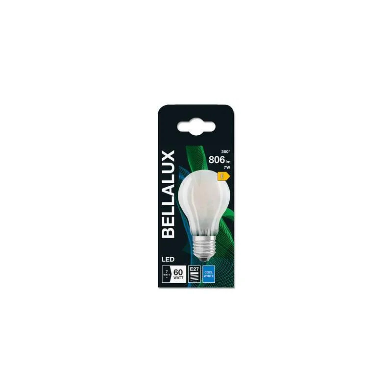 Standaard matte E27 LED lamp, 6,5W, koel wit.
