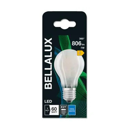 E27 standard frosted LED bulb, 6.5W, cool white.