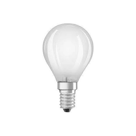 E14 sphere frosted LED bulb, 2.5W, warm white.