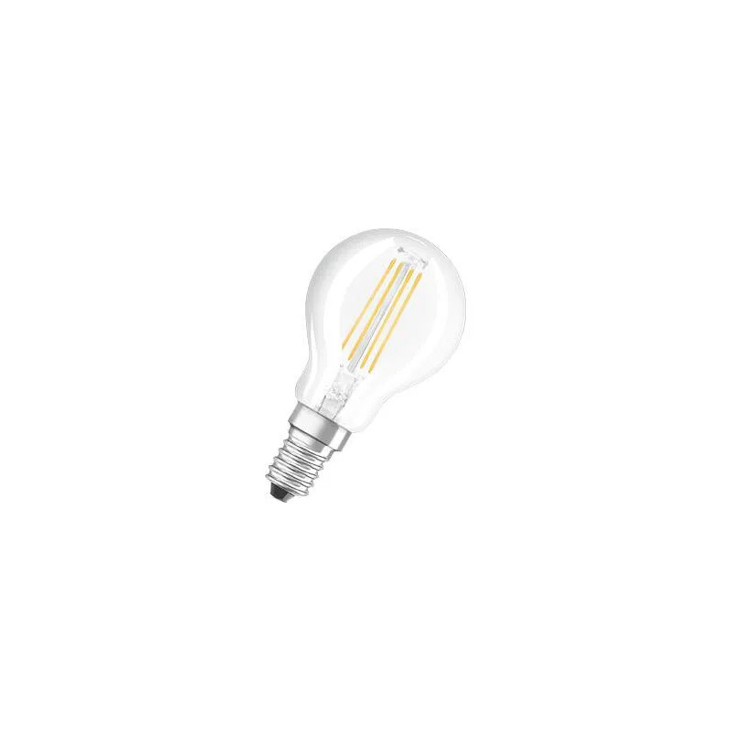 LED heldere glazen bol, E14 bol, 2,5W, warm wit.