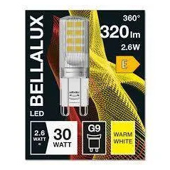 Ampoule LED capsule G9, 2.6W, blanc chaud.