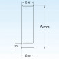 Stalen overloopbuis, lengte 170 mm
