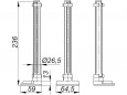 DallDrain montagevoet, hoogte 236 mm, 3 stuks