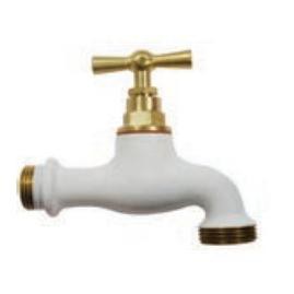 Two-coloured watering tap White, 15x21/20x27