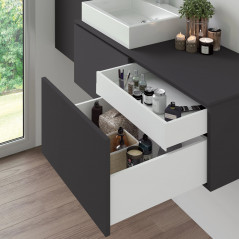 Kit de tiroir cuisine avec fermeture amortie, gris anthracite, profondeur 500 mm hauteur 131mm