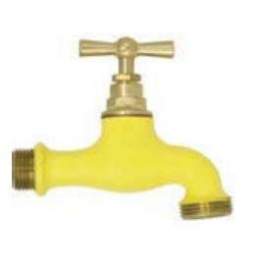 Two-coloured watering tap Yellow, 15x21/20x27 - Boutte - Référence fabricant : 0184293
