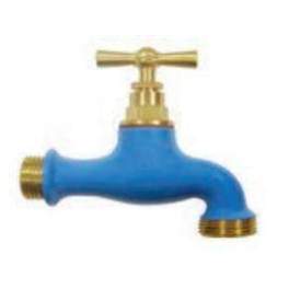 Two-coloured watering tap Blue, 15x21/20x27 - Boutte - Référence fabricant : 0182954