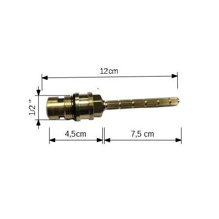 Testain ceramicaasse lungo 1/4 di giro, filettatura da 1/2".