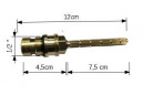1/4 slag keramische kop met lange as, 1/2" schroefdraad.