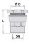 DECA rechte connector voor PE in 27, vrouw 20X27 (3/4")