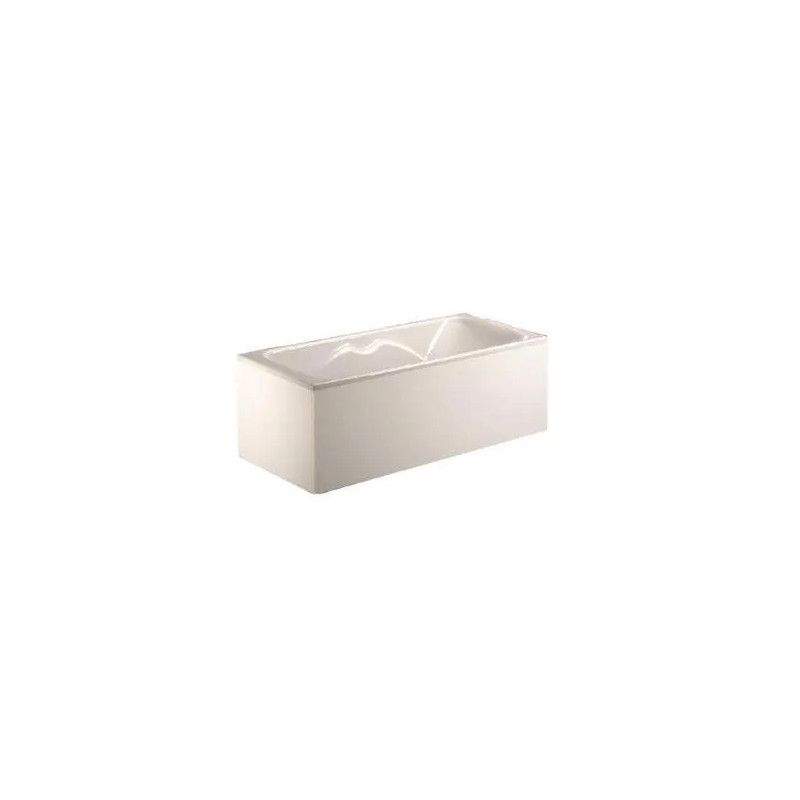 Bekleding van wit laminaat voor bad van 1m60.