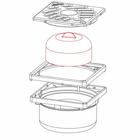 Cloche pour siphon sortie verticale