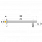 Wanddouchearm chroom 15x21, lengte 300 mm