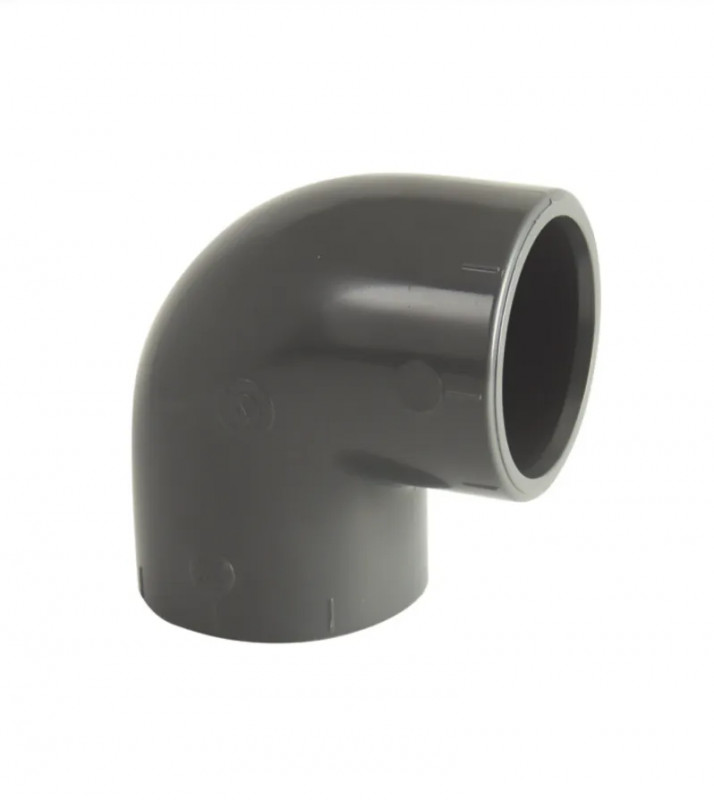 90° PVC-drukbocht, diameter 20 mm, vrouwelijk vrouwelijk