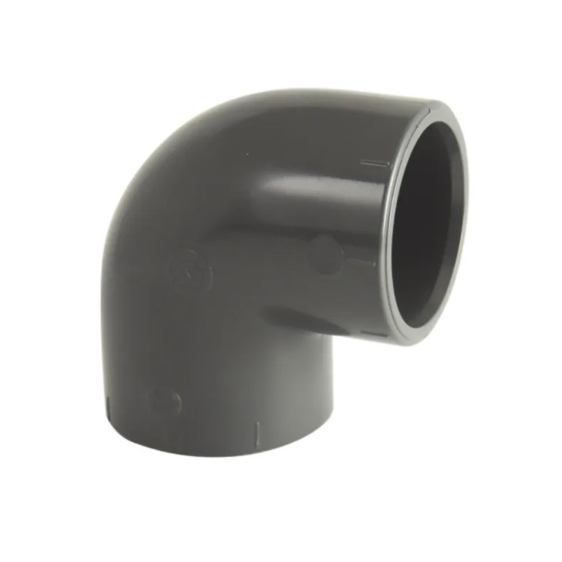 90° vrouwelijke PVC zwembadpersboog, diameter 50 mm