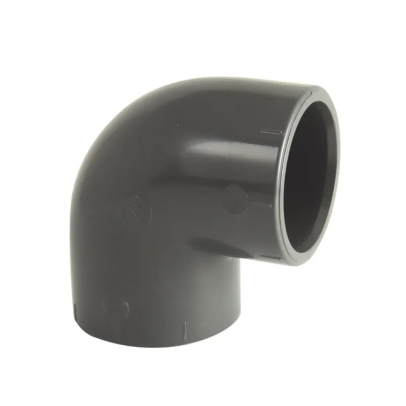 90° PVC-drukbocht, diameter 75 mm, vrouwelijk vrouwelijk