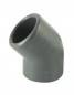 PVC-drukbocht 45° diameter 32 mm, vrouwelijk vrouwelijk