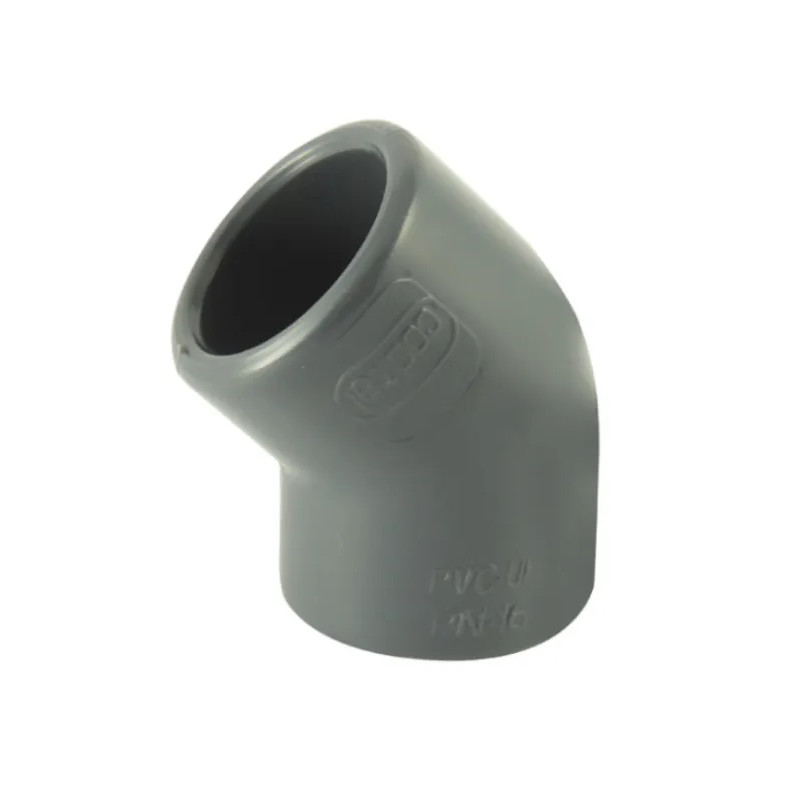 45° PVC zwembadperselleboog, diameter 50 mm, vrouwelijk