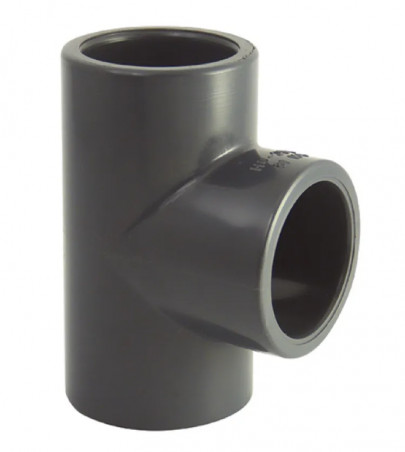 Té PVC pression 90° diamètre 75 mm, 16 bars
