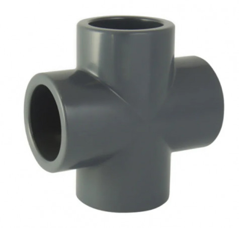 Croix PVC pression diamètre 63 mm à coller