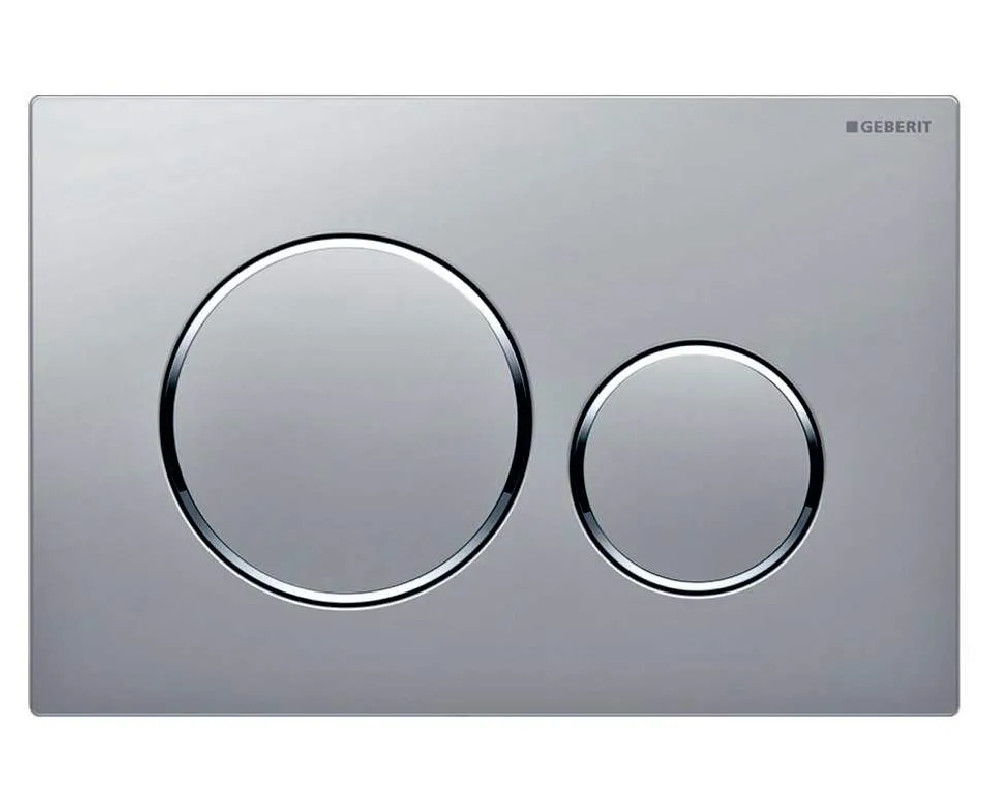 Geberit Sigma20 tweeknops WC bedieningsplaat, mat gelakt chroom/glanzend chroom.