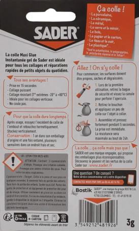SADER MaxiGlue Gel Adhesive 3g