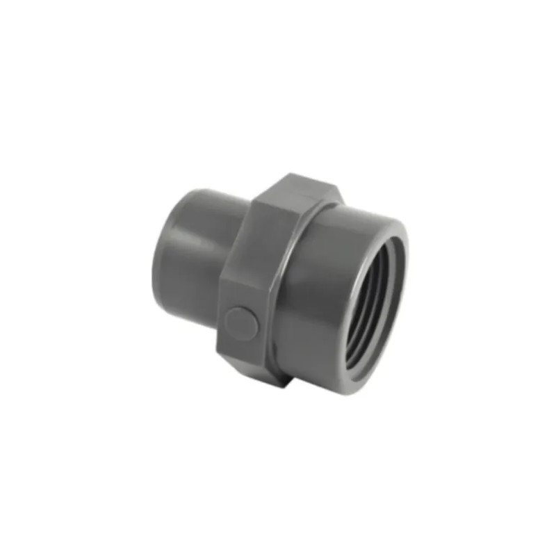 25 mm mannelijke PVC drukfitting, 15x21 vrouwelijke schroeffitting