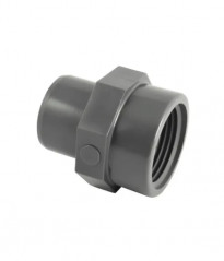 PVC-Druckstutzen zum Kleben, männlich 32 mm, weiblich zum Schrauben 20x27
