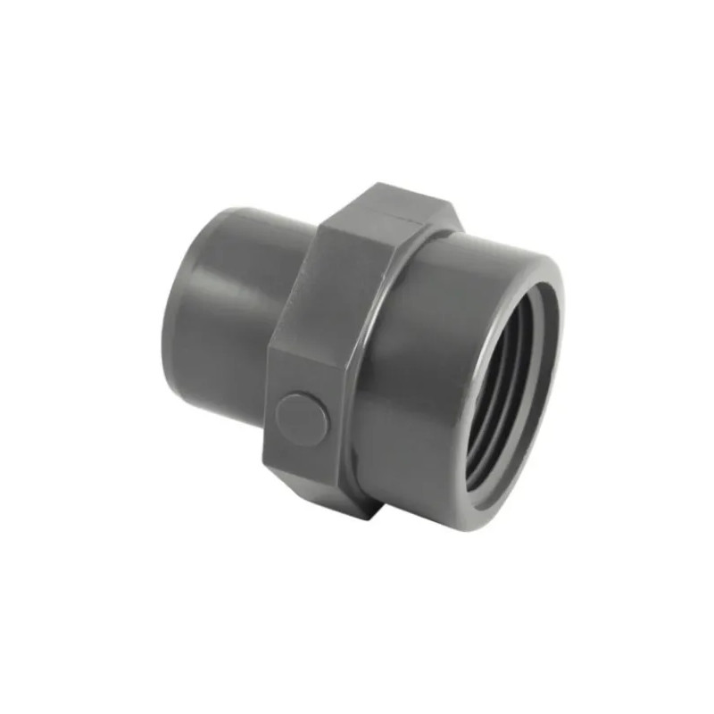 40 mm mannelijke PVC drukfitting, 26x34 vrouwelijke opschroeffitting