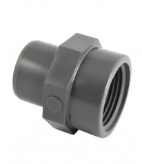 Extremo de PVC presión para pegar macho 50 mm, hembra para atornillar 40x49