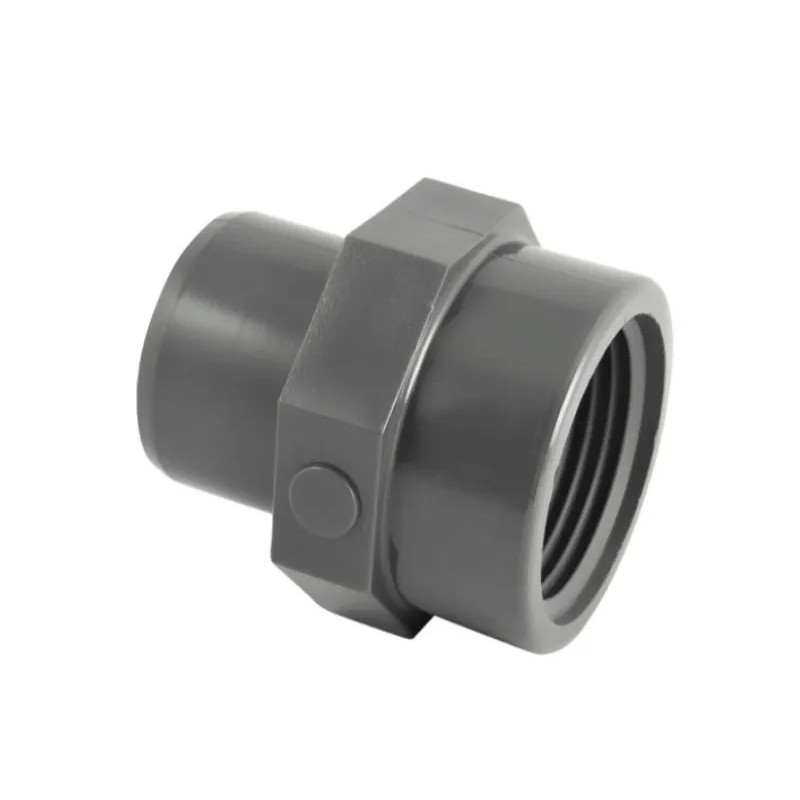 50 mm mannelijke PVC drukfitting, 40x49 vrouwelijke schroeffitting