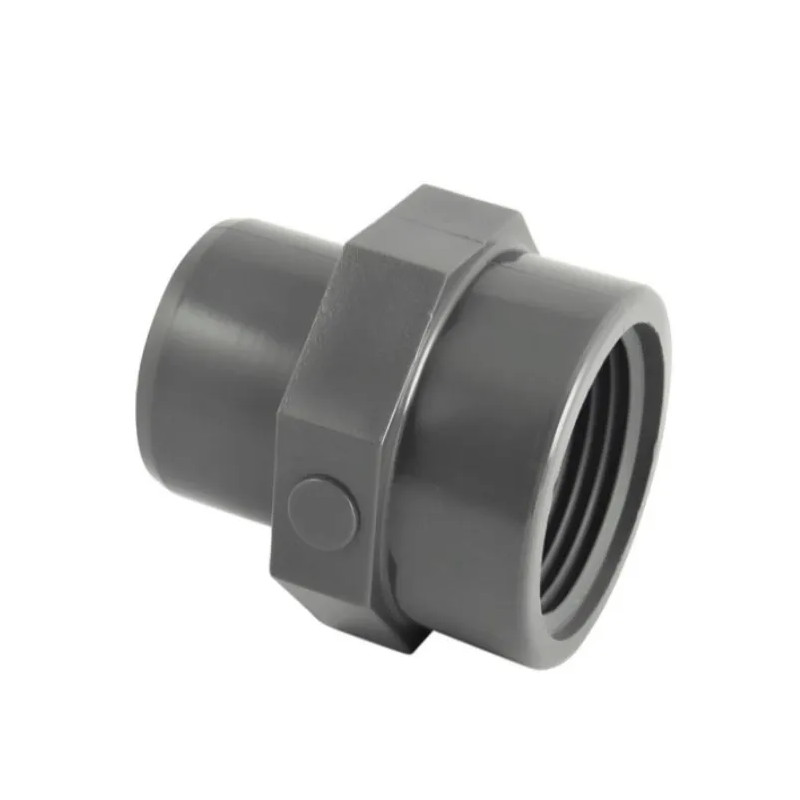 50 mm mannelijke PVC drukfitting, 50x60 vrouwelijke schroeffitting