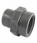 PVC drukfitting, mannetje 63 mm, vrouwtje 50x60, vastgeschroefd