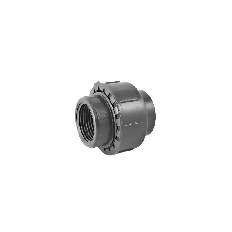 Gemengde 3-delige unie PVC druk vrouwelijk 20 mm, vrouwelijk 15x21