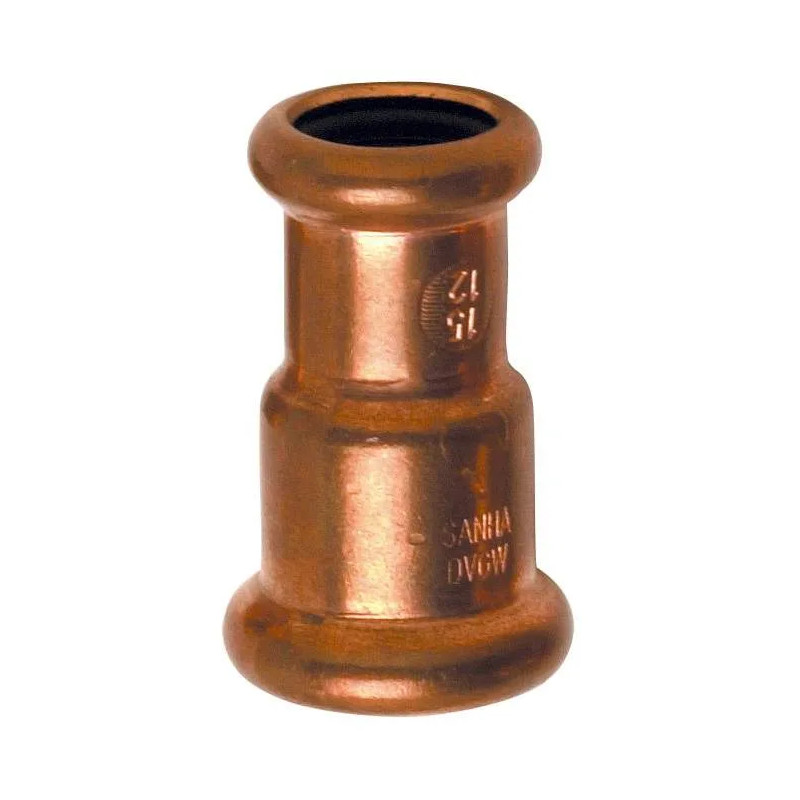 Krimphuls van gereduceerd koper, diameter 16/14 mm.