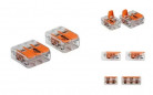 Set van 5 x 2-invoer en 5 x 3-invoer schuine hefboomklemmen, stijf en flexibel, 4mm² WAGO
