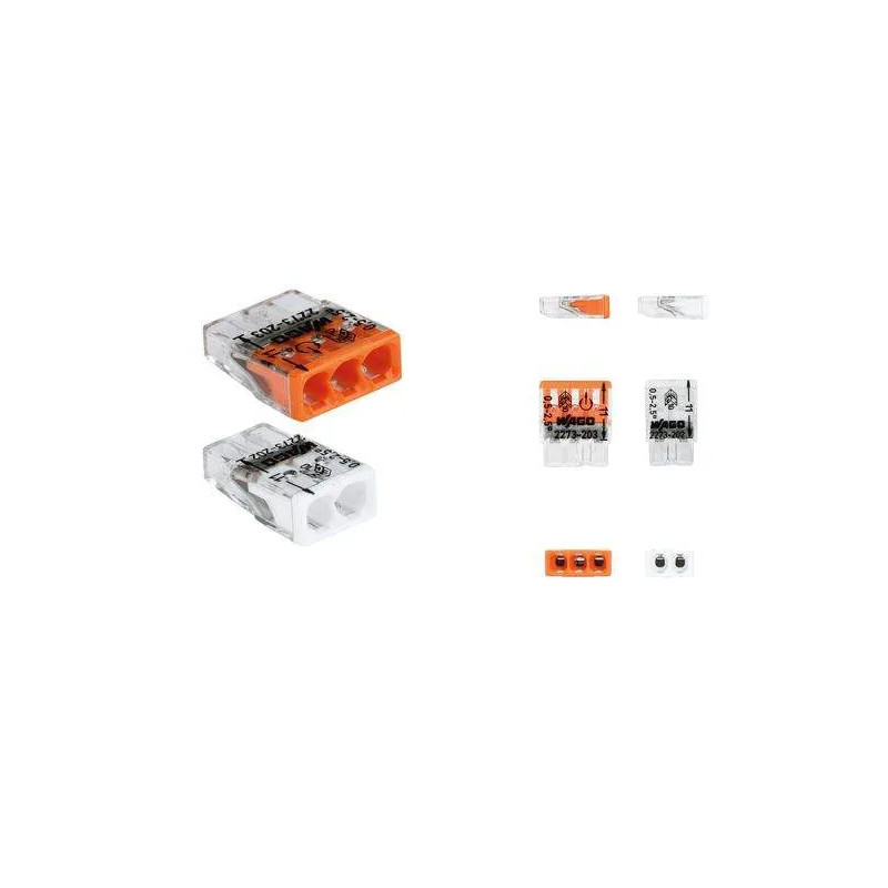 Set met 10 2-ingangs- en 10 3-ingangsklemmen zonder hendels, stijf en flexibel, 4 mm² WAGO