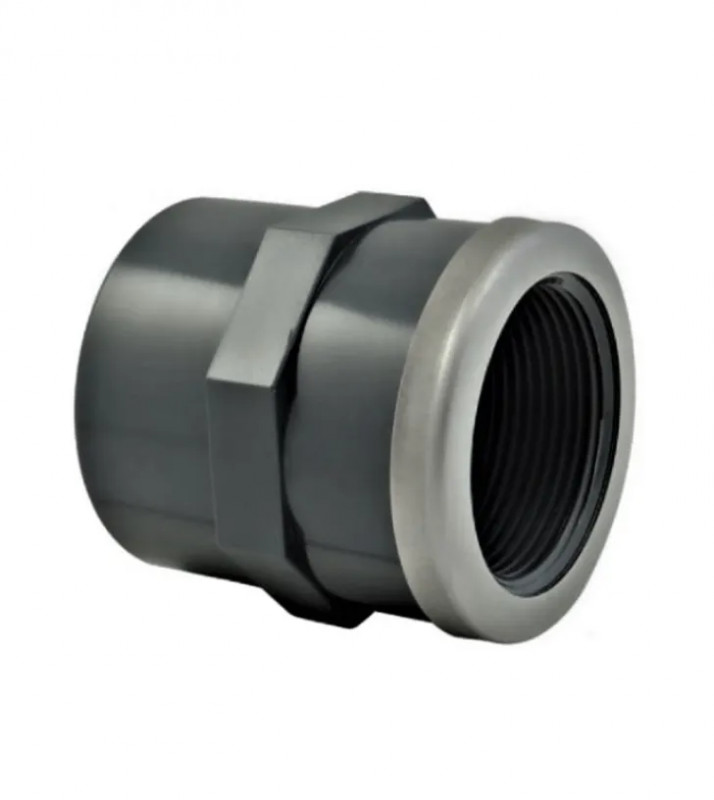 Gemengde PVC-drukmanchet 40 mm, 33x42 versterkt roestvrij staal