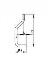 Chrome plated brass bent flush pipe Ø 28 mm for PRESTO 1000 and 1000 XL
