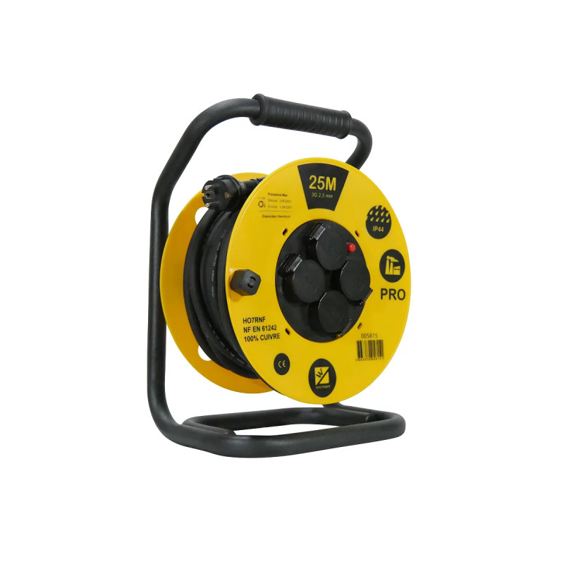 Professionele kabelhaspel 25M 3G2,5 mm2.