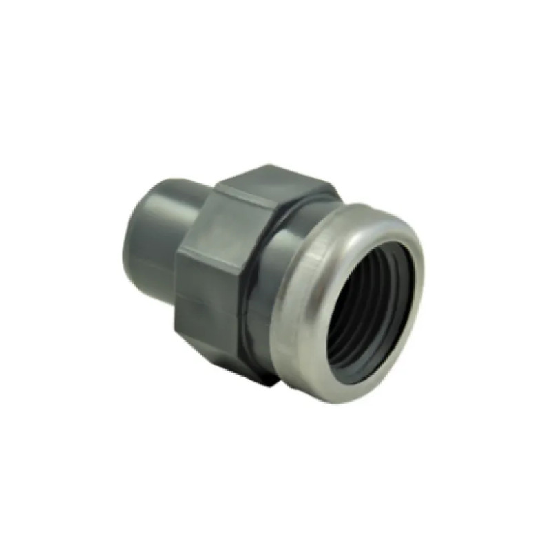 20 mm mannelijke PVC drukmof, 20x27 versterkte vrouwelijke inschroefmof