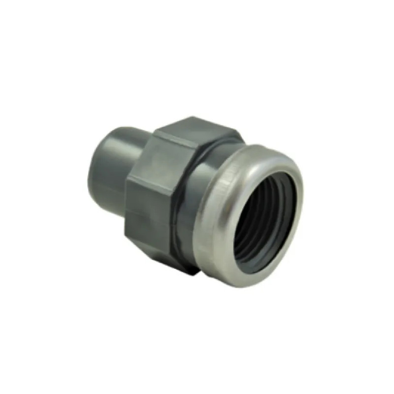 25 mm mannelijke PVC drukmof, 20x27 versterkte vrouwelijke inschroefmof
