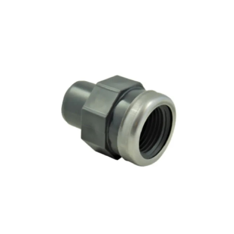 32 mm mannelijke PVC drukmof, 26x34 versterkte vrouwelijke inschroefmof