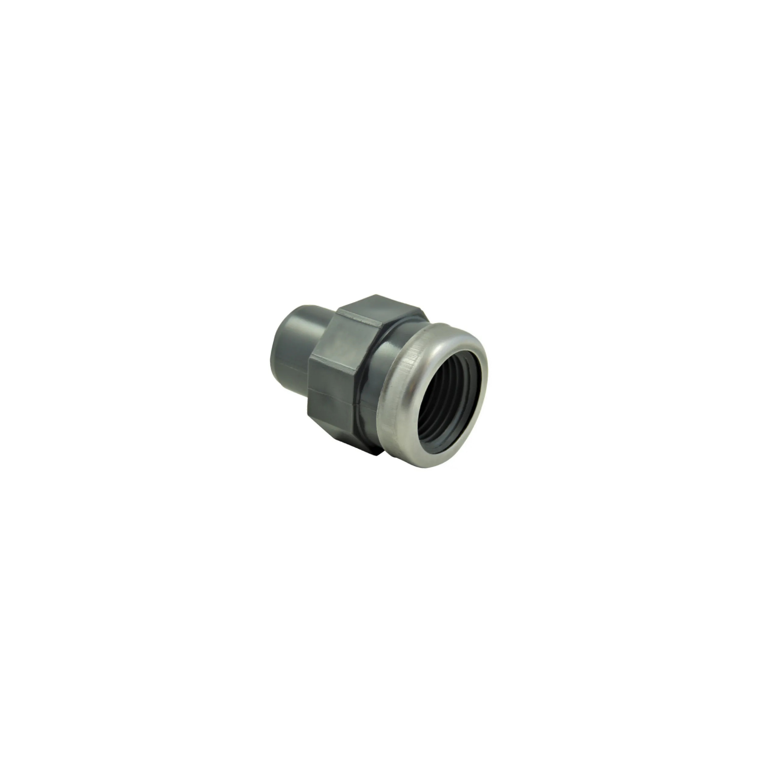 Manicotto a pressione in PVC, maschio 20 mm, femmina a vite 15x21 rinforzato