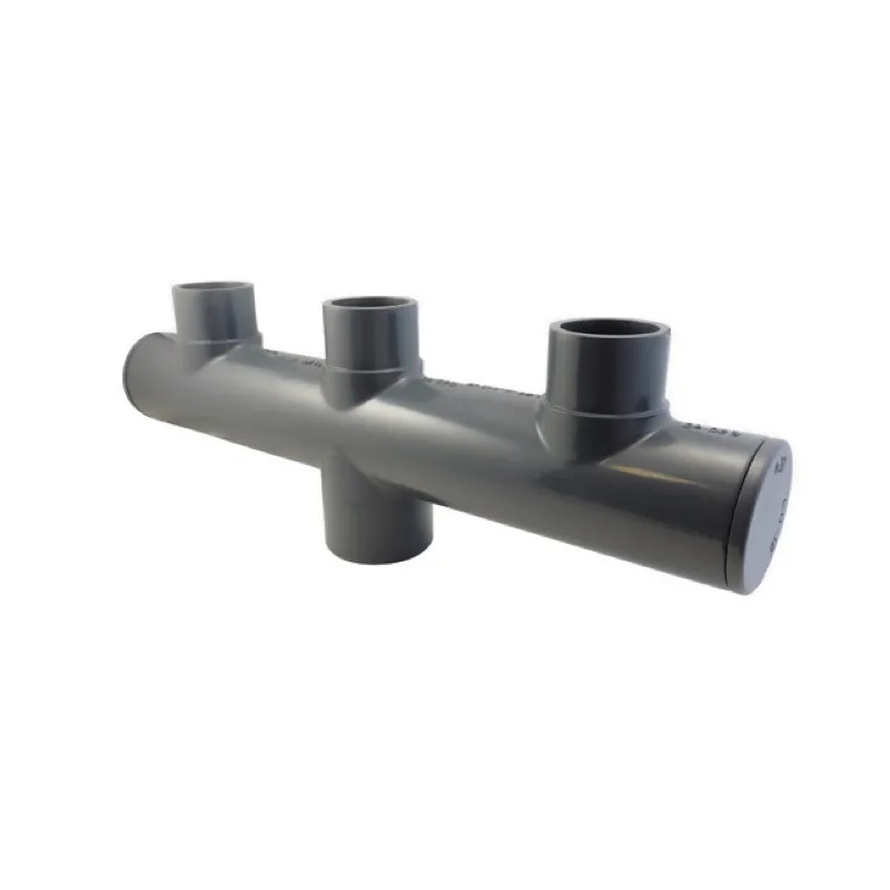 Zwembadverdeler 3 x 50 mm mannelijke uitlaten, 50 mm vrouwelijke inlaat