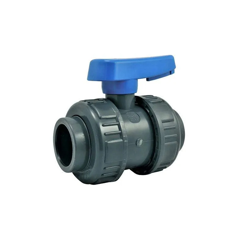 Válvula de piscina a esfera, doble unión diámetro 50 mm Válvula de piscina a esfera, doble unión diámetro 50 mm