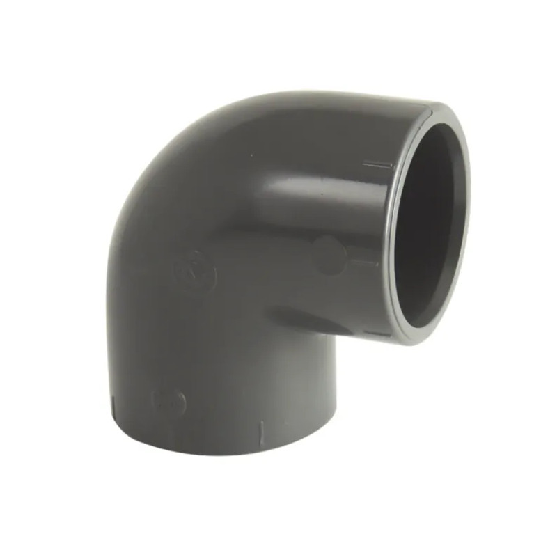 90° vrouwelijke PVC zwembaddrukbocht diameter 63 mm