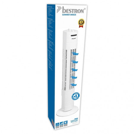 White column fan with timer, 78cm, 35w, 3 speeds