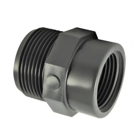 Réduction PVC pression à visser mâle 15x21 (1/2\"), femelle 12x17 (3/8\")